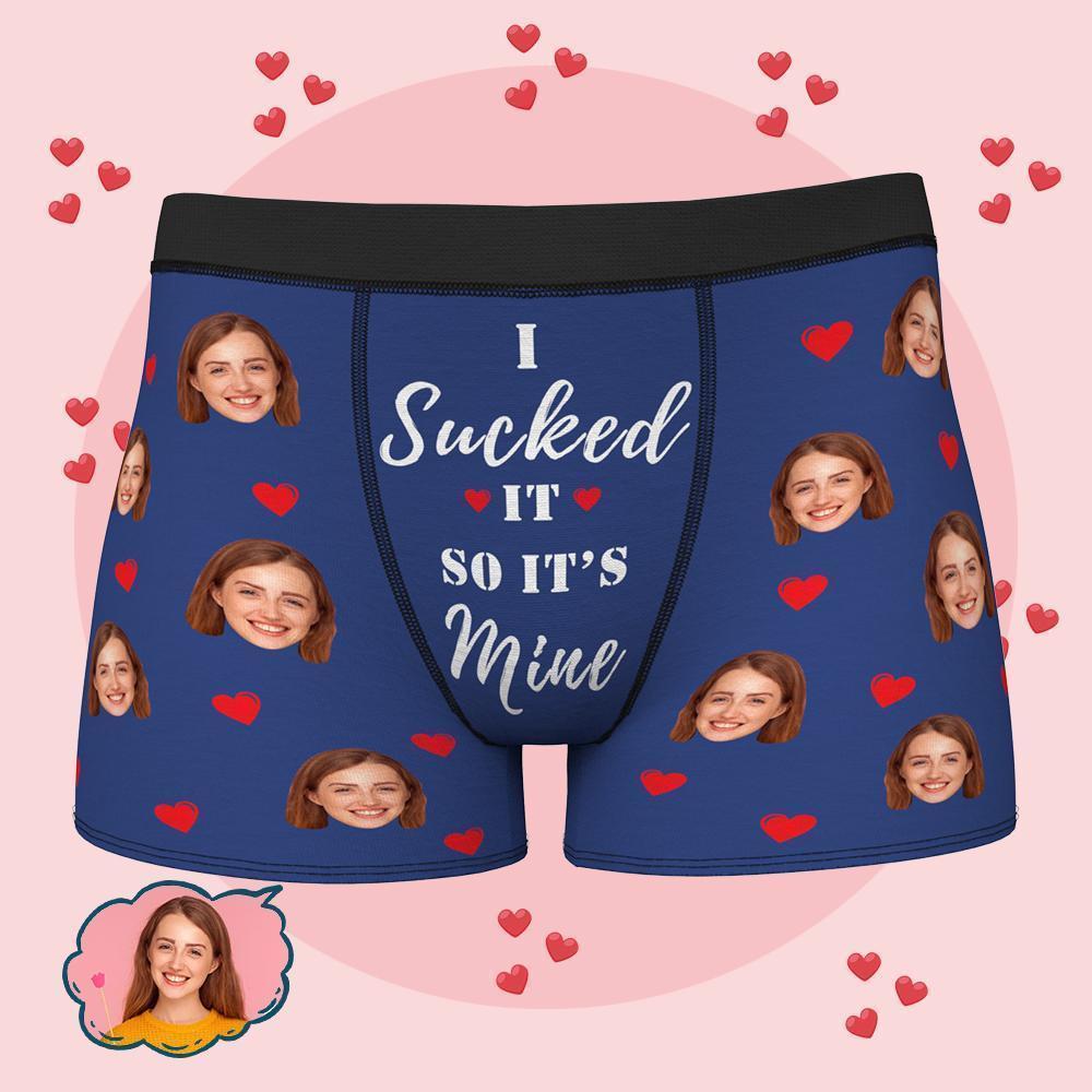 Personalised Funny Face Custom Waistband Text Boxer Gift For Men-it's Mine - MyFaceBoxer