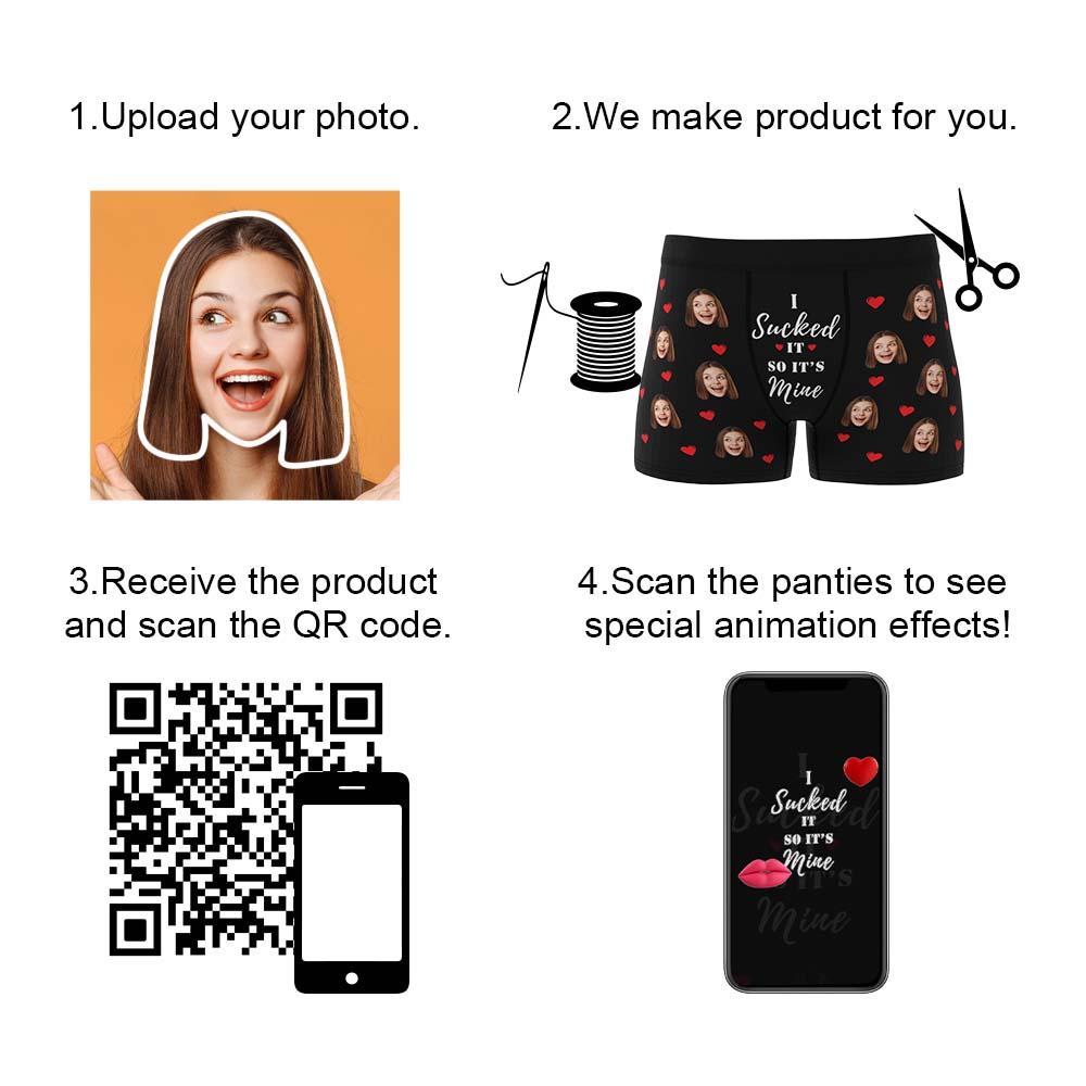 Personalized Funny Face Custom Waistband Text Boxer Gift For Men-it's Mine AR View - MyFaceBoxer