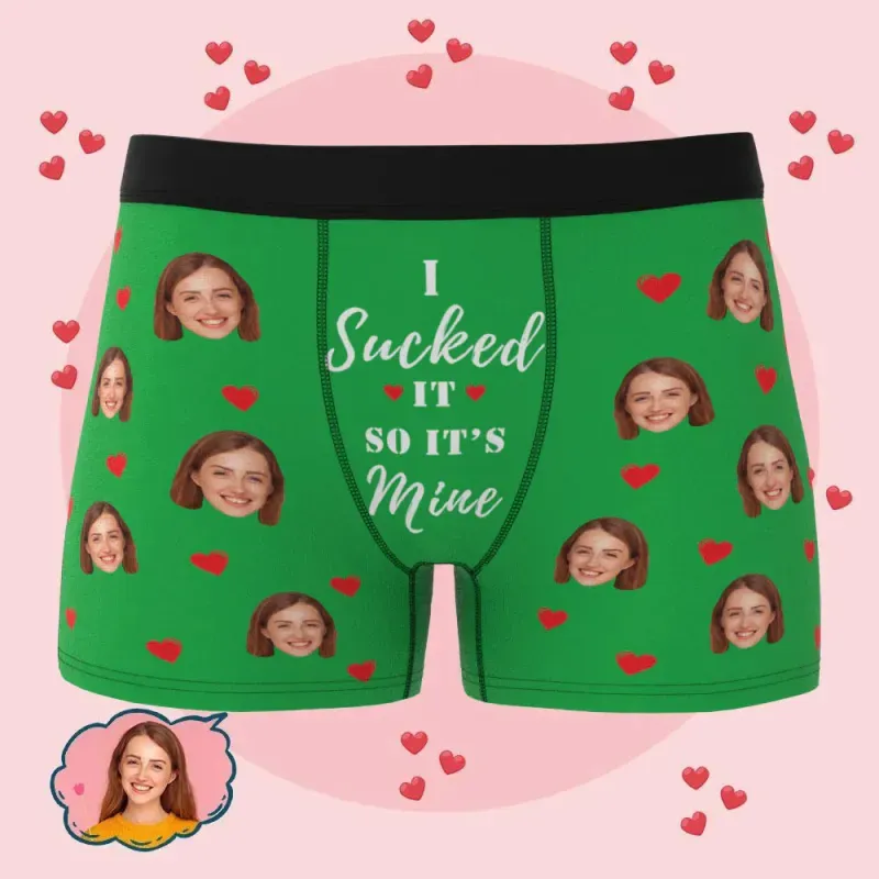 Custom Funny Face Personalised Waistband Text Boxer Gift For Men-it's Mine - MyFaceBoxer