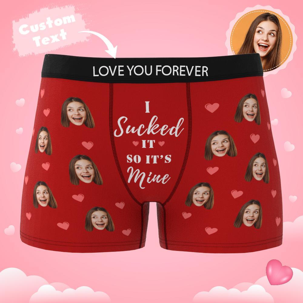 Personalized Funny Face Custom Waistband Text Boxer Gift For Men-it's Mine AR View - MyFaceBoxer