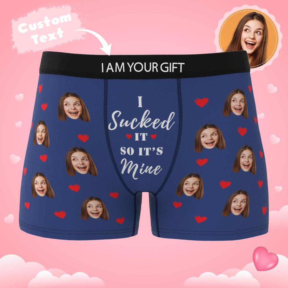 Personalized Funny Face Custom Waistband Text Boxer Gift For Men-it's Mine AR View - MyFaceBoxer