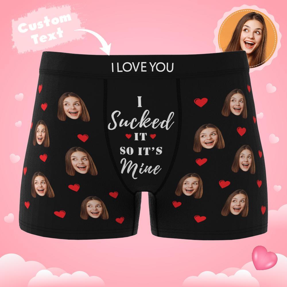 Personalized Funny Face Custom Waistband Text Boxer Gift For Men-it's Mine AR View - MyFaceBoxer