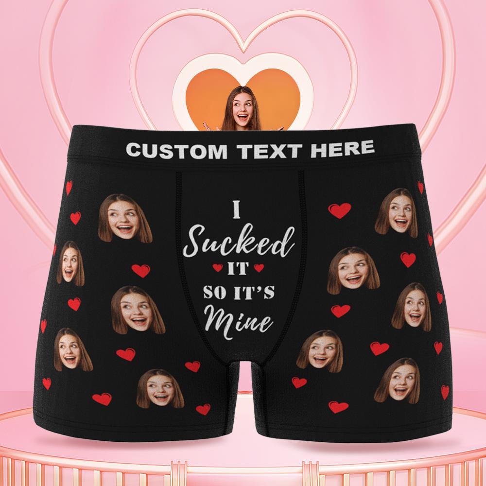 Personalised Funny Face Custom Waistband Text Boxer Gift For Men-it's Mine - MyFaceBoxer