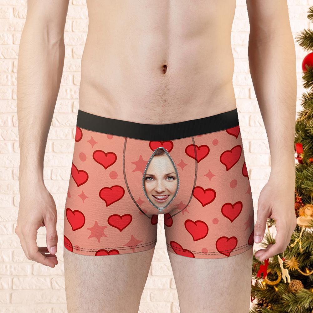 Custom Men Boxers Face Personalized Heart Boxer Gift for Him - MyFaceBoxer