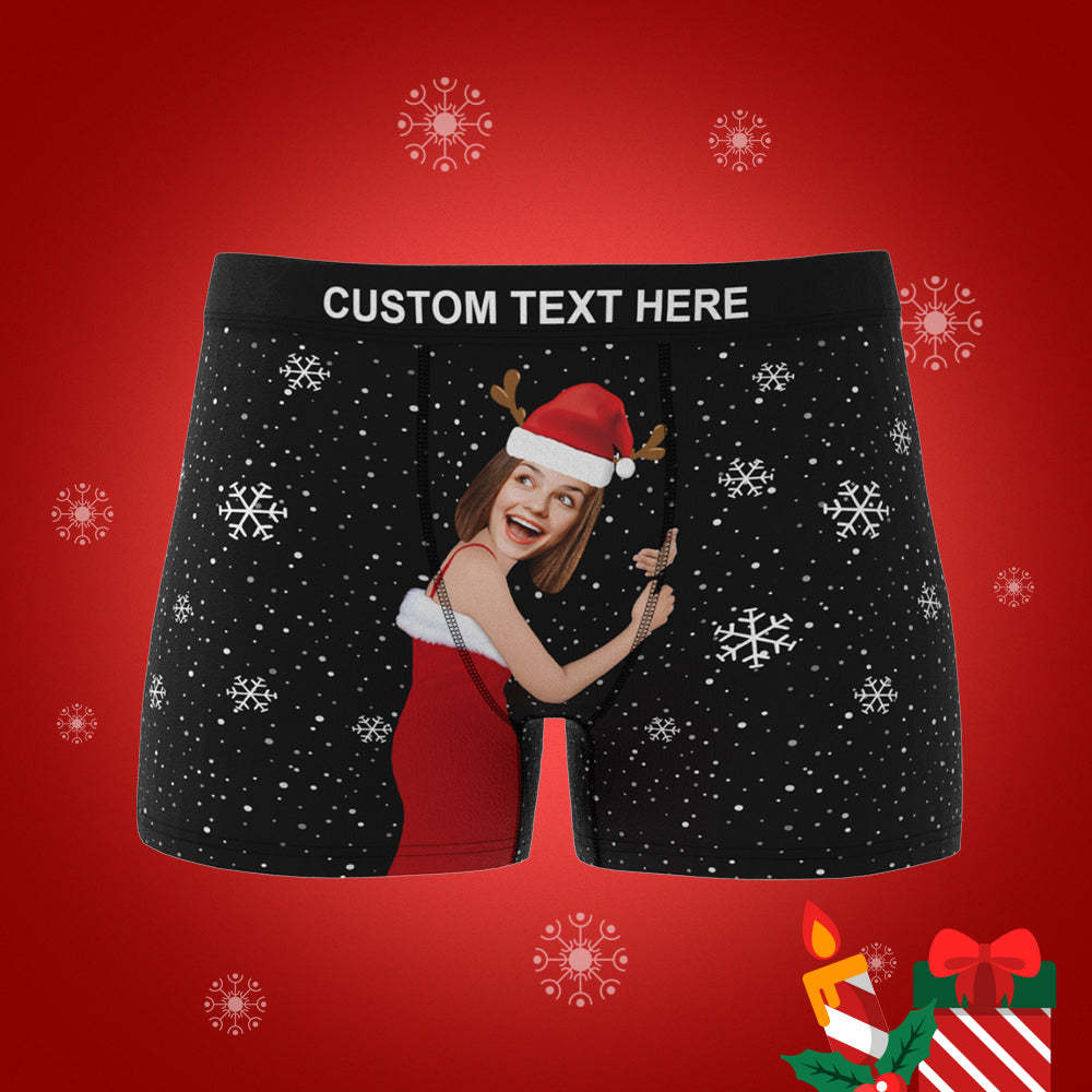 Custom Girlfriend Face Boxers Shorts Personalised Photo Underwear Christmas Gift for Men - MyFaceBoxer