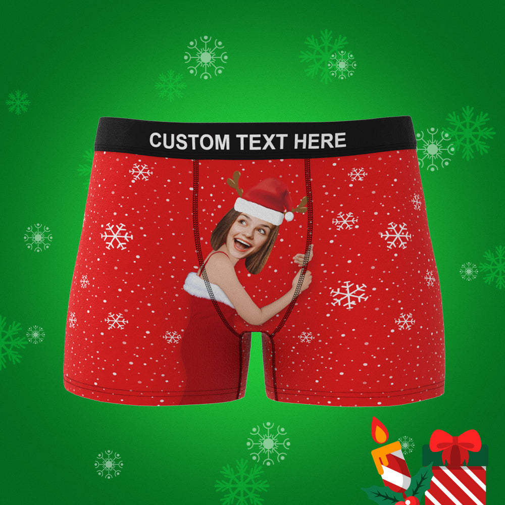 Custom Girlfriend Face Boxers Shorts Personalised Photo Underwear Christmas Gift for Men - MyFaceBoxer