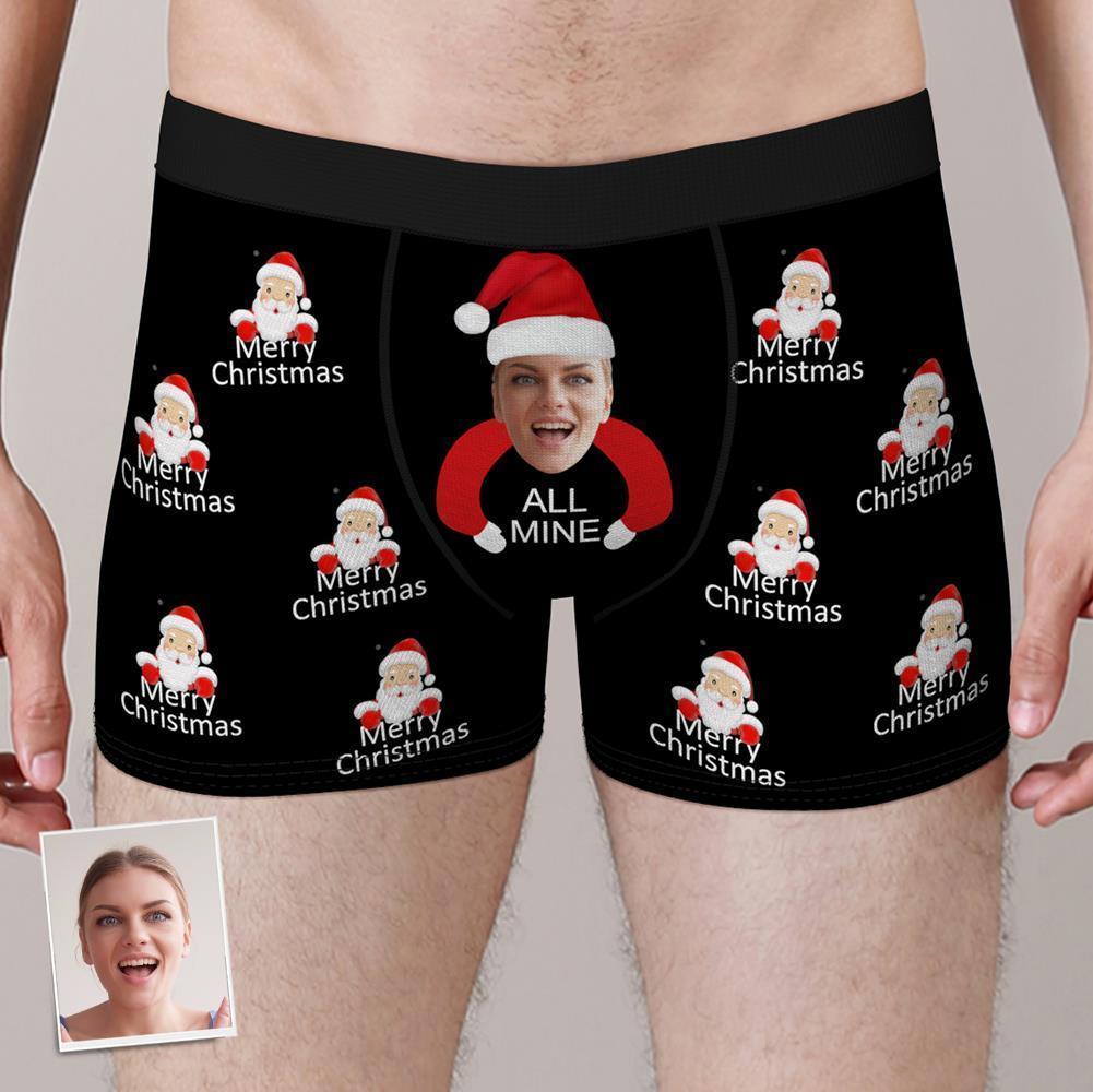 Custom Girlfriend Face Boxers Shorts All Mine Personalised Photo Underwear Christmas Gift for Men - MyFaceBoxer