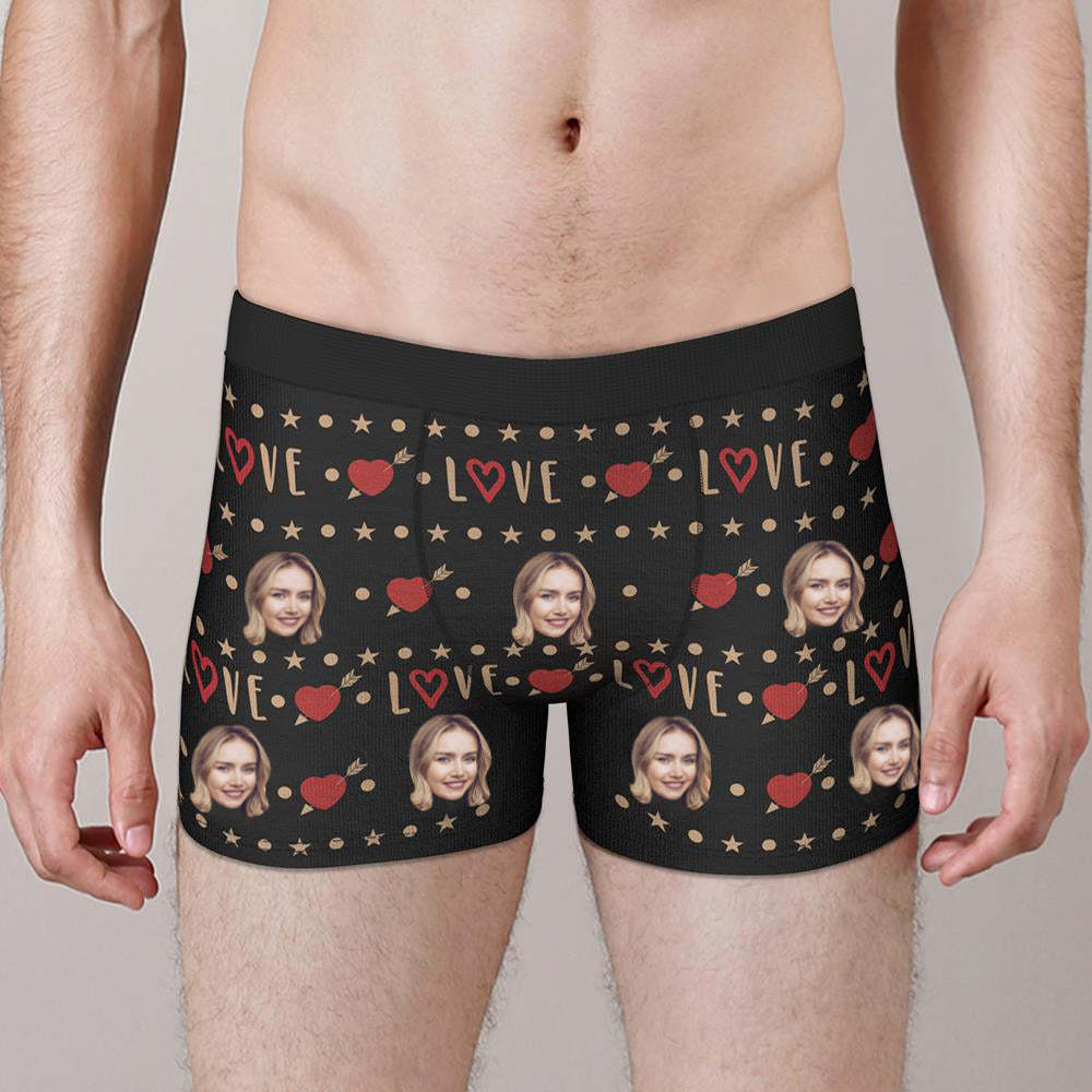Custom Face Boxers Love Personalized Naughty Underwear Gift For Anniversary - MyFaceBoxer