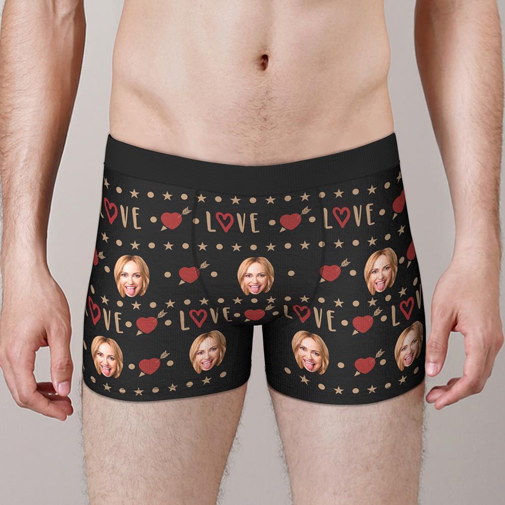Custom Face Boxers Love Personalized Funny Naughty Underwear Gift For Anniversary Wedding Gift - MyFaceBoxer