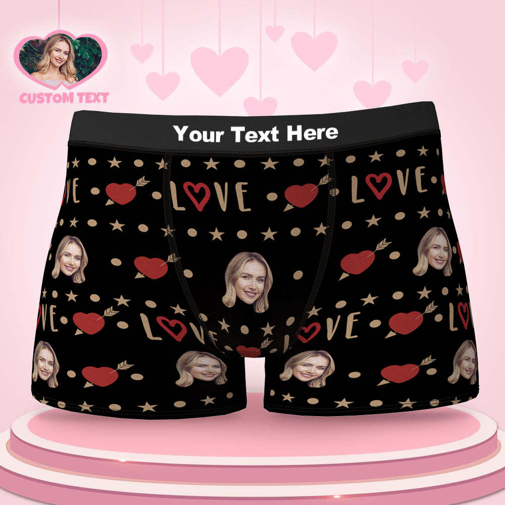 Custom Face Boxers Love Personalized Naughty Underwear Gift For Anniversary - MyFaceBoxer