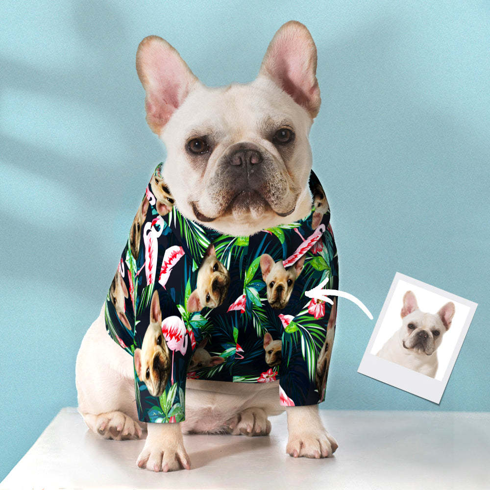 Custom Hawaiian Dog Shirt Personalized Flamingo Pet Beach Shirt Clothes Gift for Pets - MyFaceBoxer
