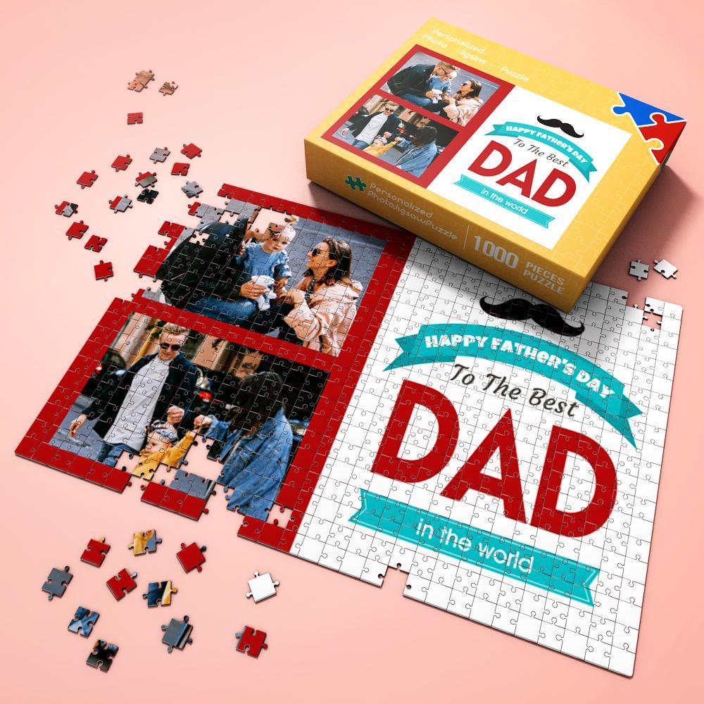 Custom Photo Jigsaw Puzzle Best Indoor Gifts 300-1000 pieces To The Best Dad - MyFaceBoxer