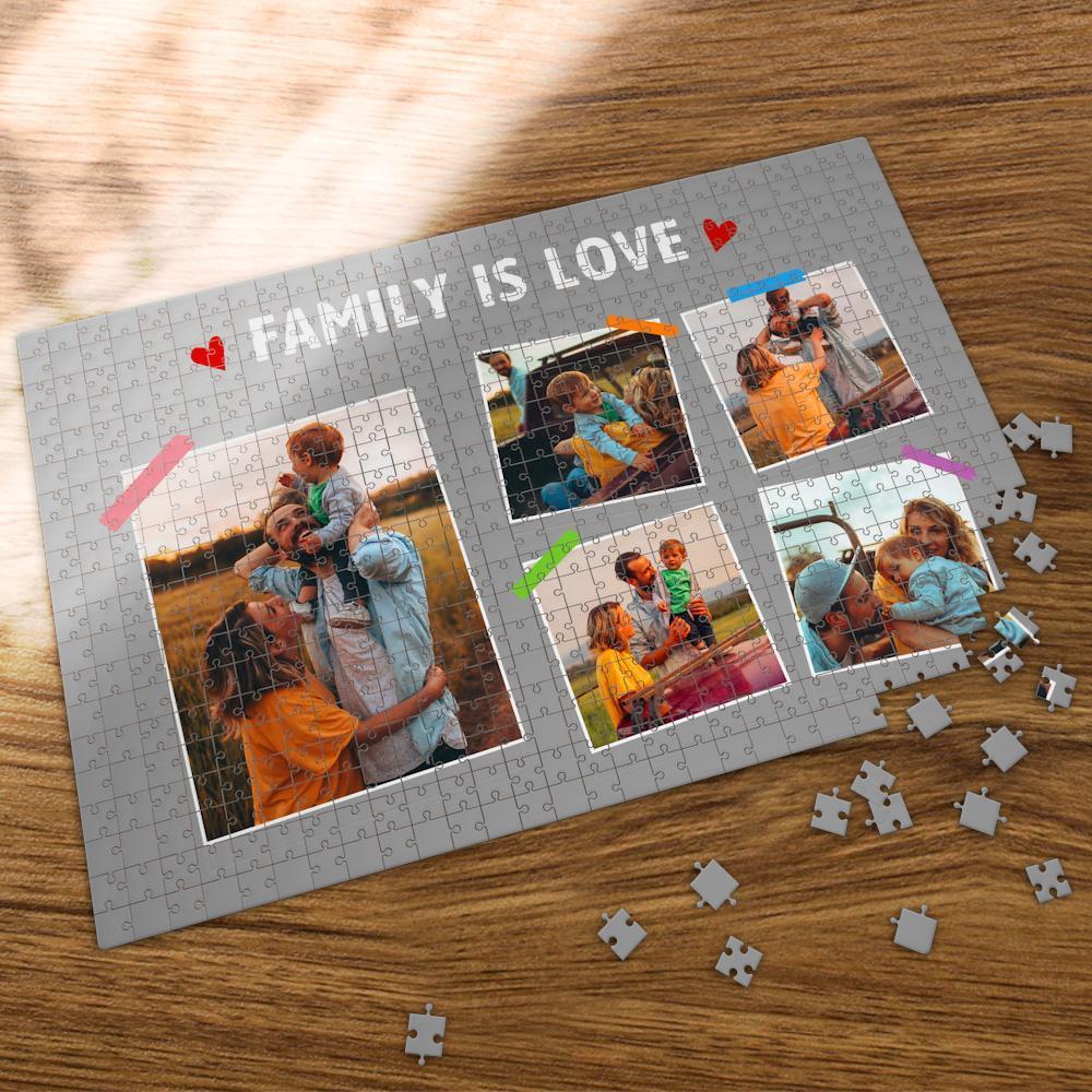 Photo Collage Puzzle Family Love Jigsaw 35-1000 Pieces - MyFaceBoxer