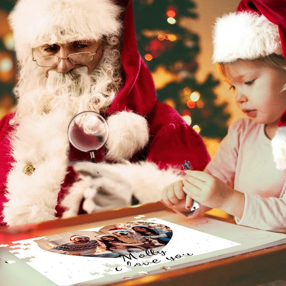 Christmas Jigsaw Custom Puzzle 35, 150, 300, 500, 1000 Piece Name And Photo Jigsaw - MyFaceBoxer