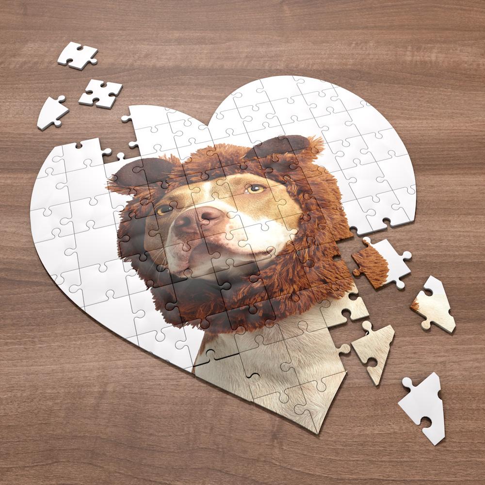 Pet Photo Puzzle Personalized Heart Shaped Photo Puzzle	 - MyFaceBoxer