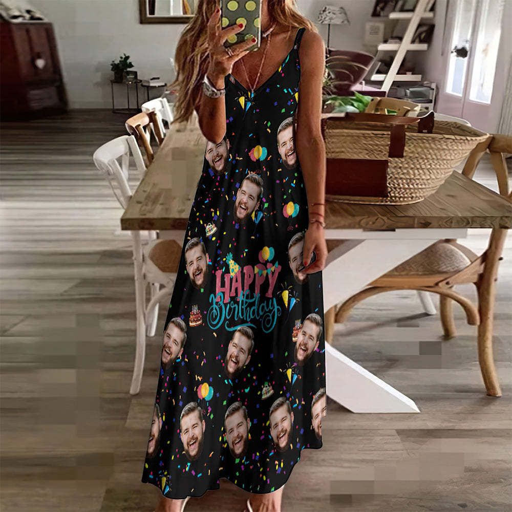 Custom Face Sling Long Dress Streamer Unique Birthday Gift - MyFaceBoxer