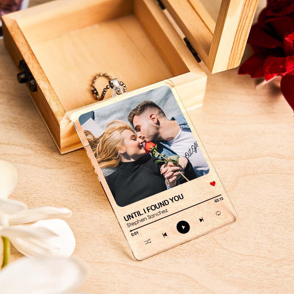 Personalized Photo Rear View Mirror Accessory Favorite Song Title