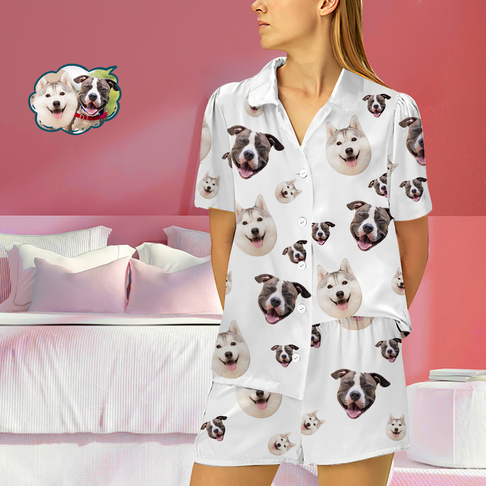 Custom Dog Face Pajamas Short Sleeved Shirtand Pants - MyFaceBoxer