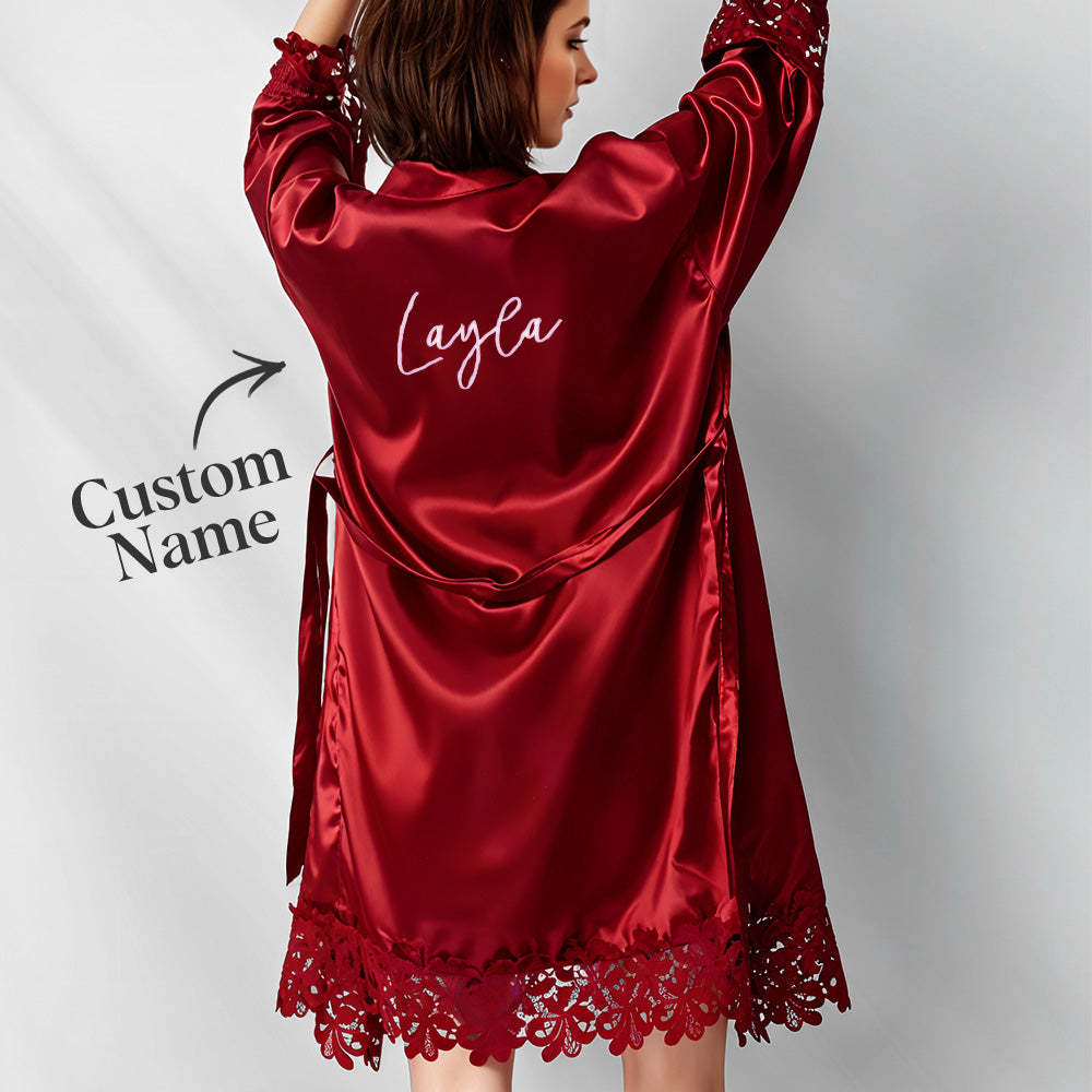 Personalized Embroidered Bride Bridesmaid Robe Getting Ready Outfits Wedding Robes - MyFaceBoxer