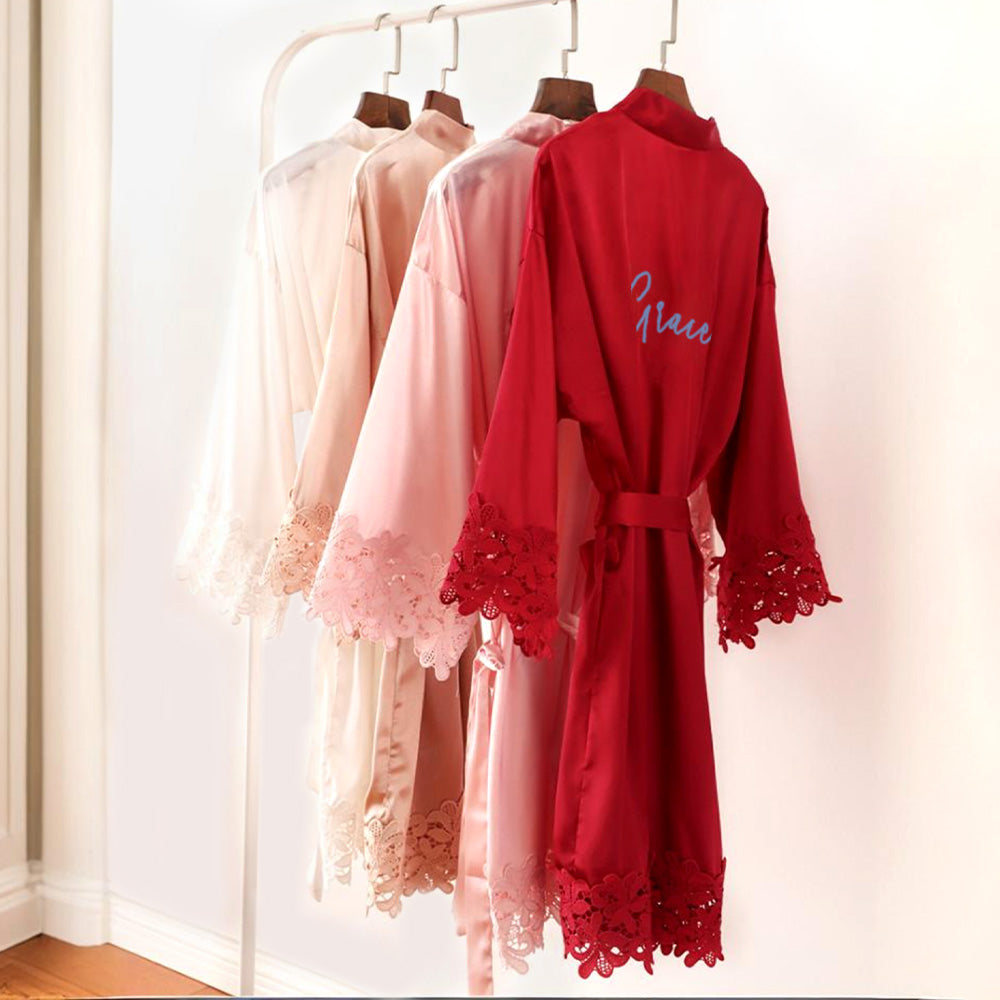 Personalized Embroidered Bride Bridesmaid Robe Getting Ready Outfits Wedding Robes