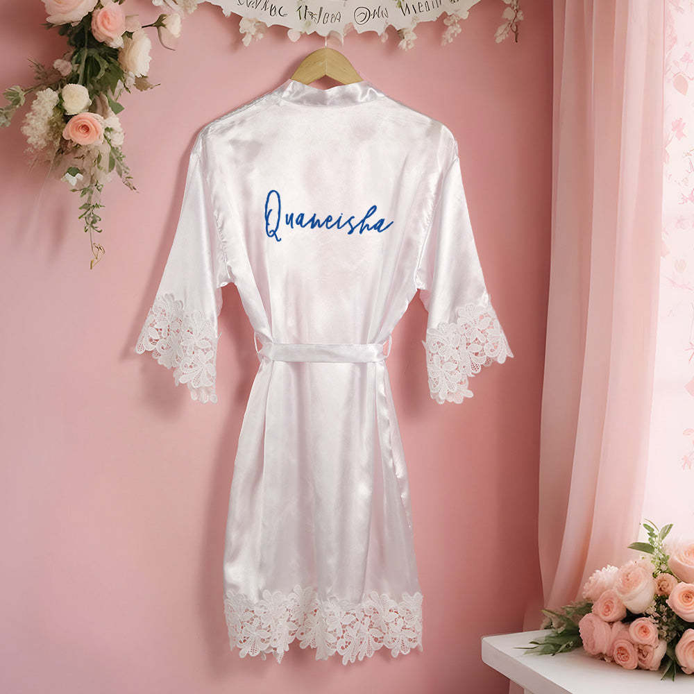 Personalized Embroidered Bride Bridesmaid Robe Getting Ready Outfits Wedding Robes - MyFaceBoxer