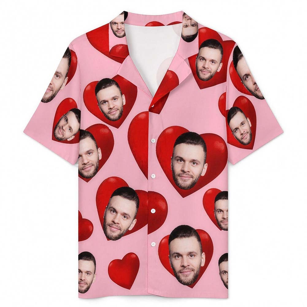 Custom Pajamas with Embedded Photo Hearts Adjustable Waistband Valentine's Day Gift