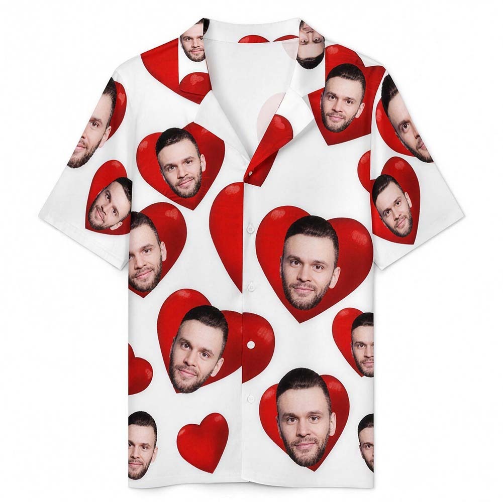 Custom Pajamas with Embedded Photo Hearts Adjustable Waistband Valentine's Day Gift