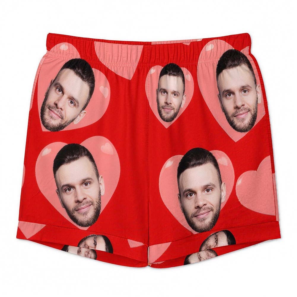 Custom Pajamas with Embedded Photo Hearts Adjustable Waistband Valentine's Day Gift
