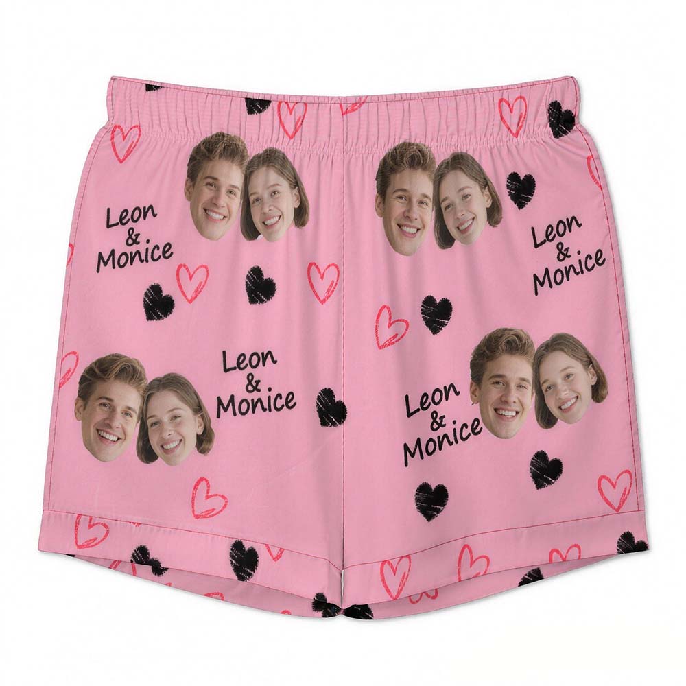 Custom Short Pajamas with Face and Name,Customized Pajama Set For Men/Women,Personalized Short Sleeve Family Pajama Set,Birthday/Party Gifts