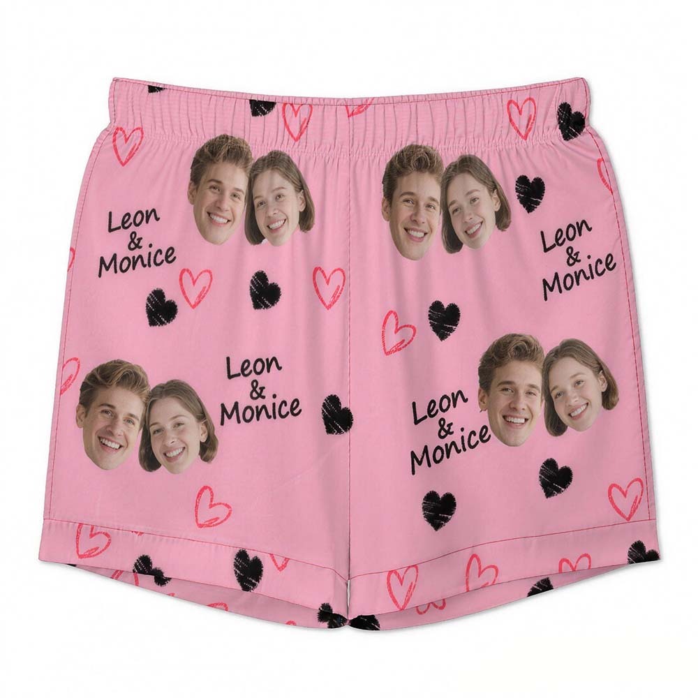 Custom Short Pajamas with Face and Name,Customized Pajama Set For Men/Women,Personalized Short Sleeve Family Pajama Set,Birthday/Party Gifts