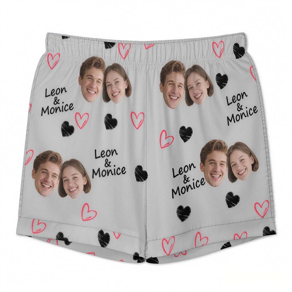 Custom Short Pajamas with Face and Name,Customized Pajama Set For Men/Women,Personalized Short Sleeve Family Pajama Set,Birthday/Party Gifts