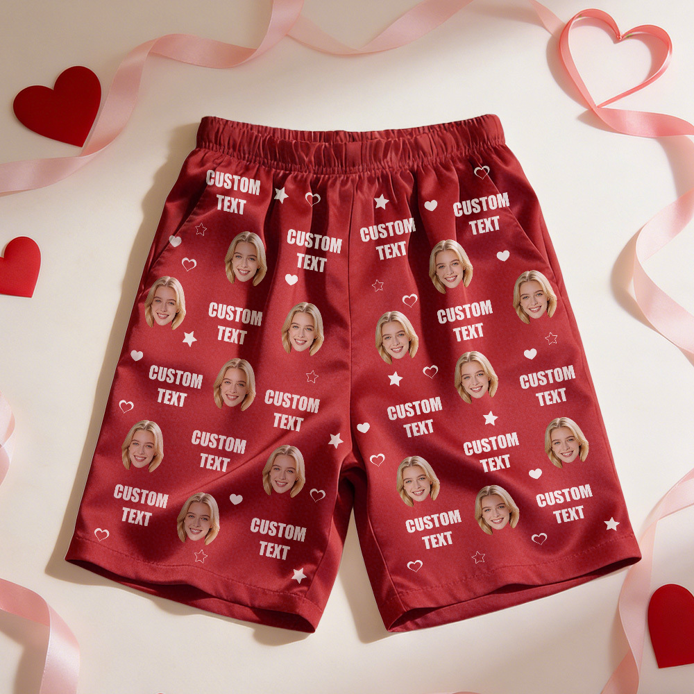 Custom Photo Funny I Love My Lover - Personalized Pajama Shorts