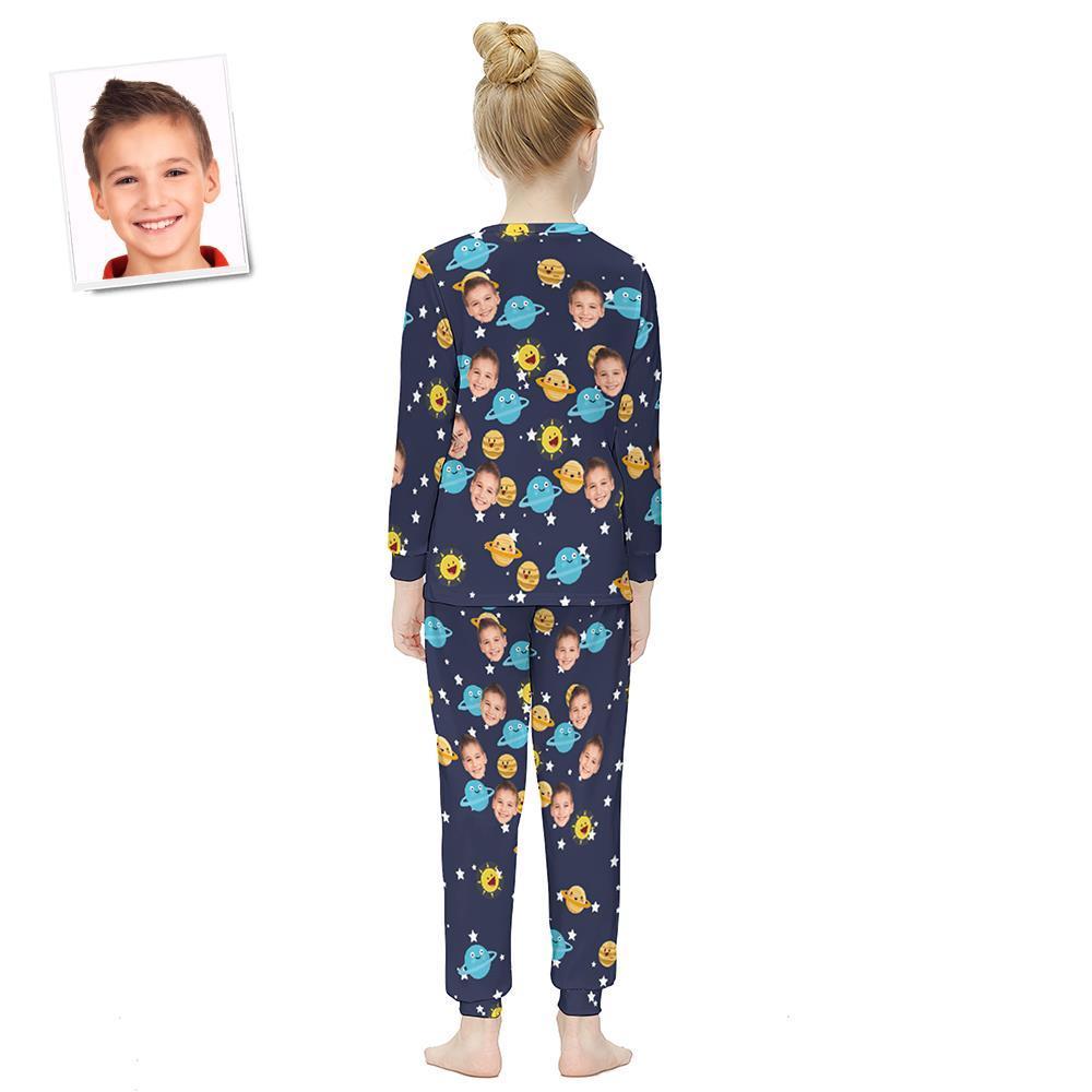 Custom Face Long Sleeve Pajamas Kids Suit - Galaxy - MyFaceBoxer