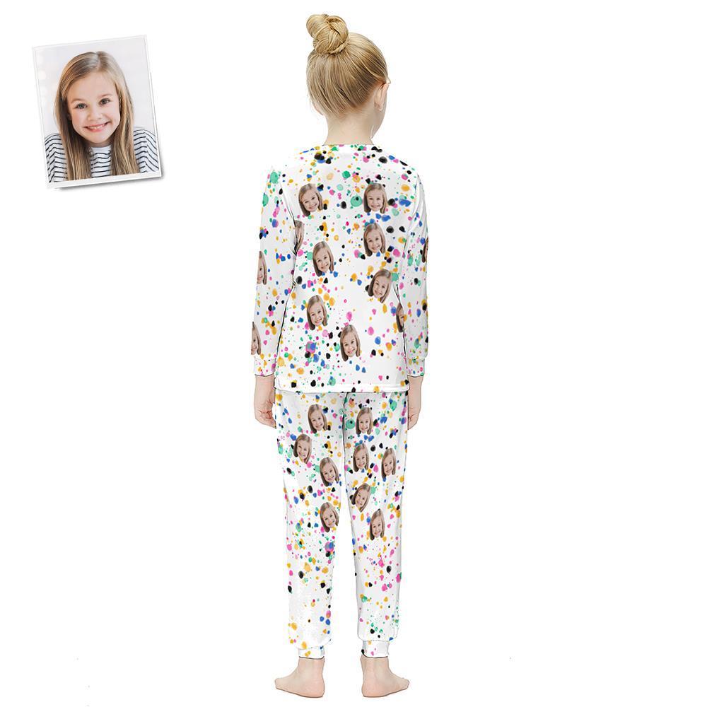 Custom Face Long Sleeve Pajamas Kids Suit - Paint Splatter - MyFaceBoxer