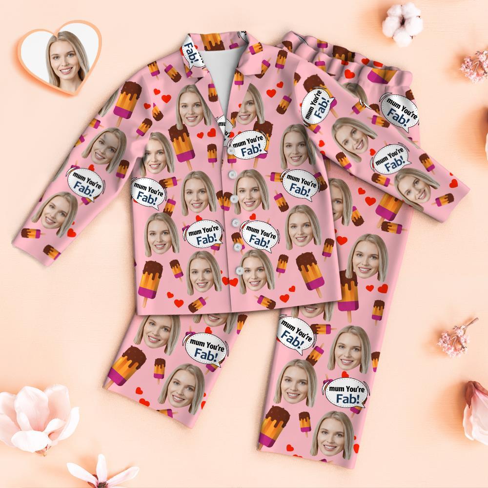 Custom Face Pajamas Mum You Are Fab Personalized Photo Pajamas Set Mother's Day Gifts - MyFaceBoxer