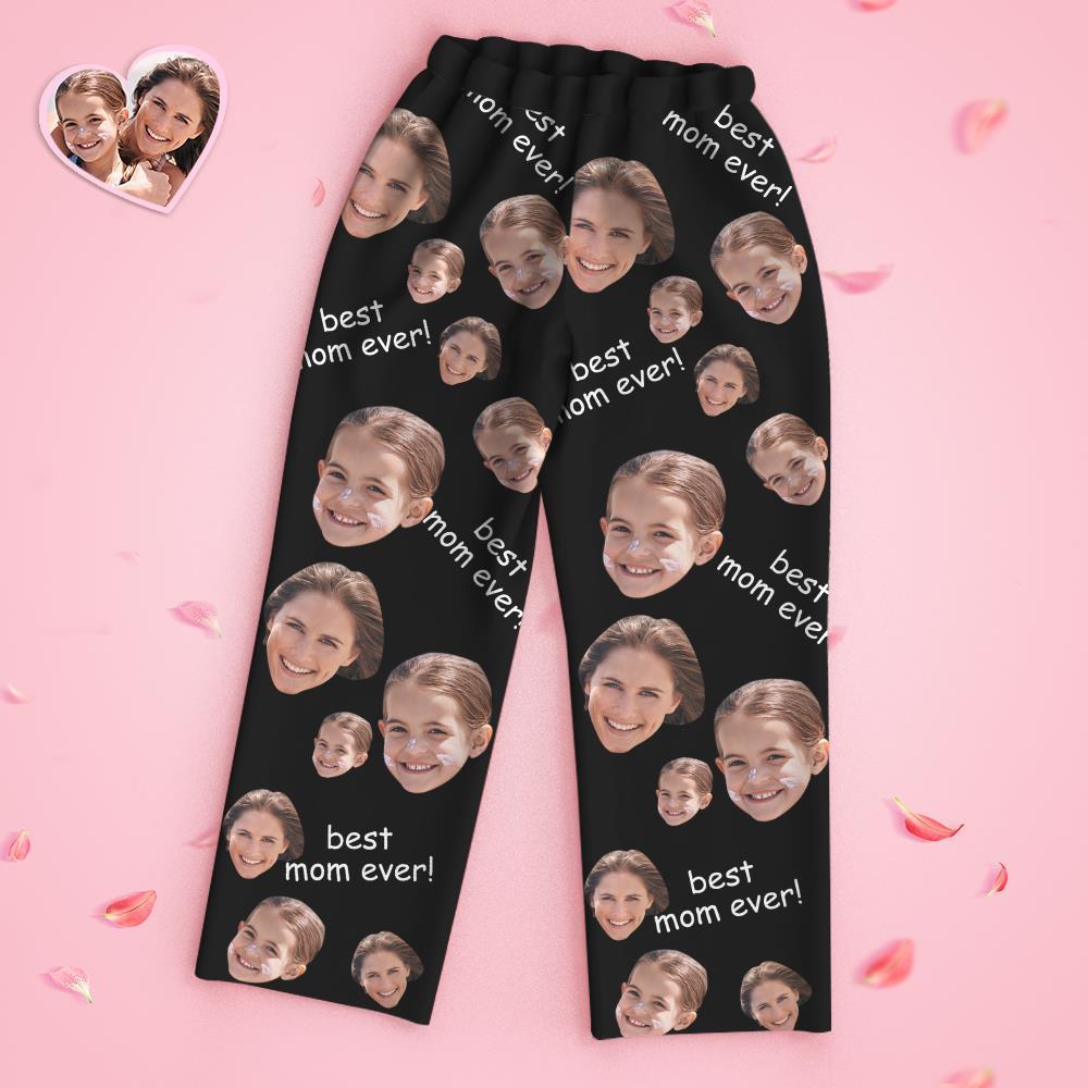 Custom Face Long Sleeve Pajamas Sleepwear Set - Best Mom Ever - MyFaceBoxer
