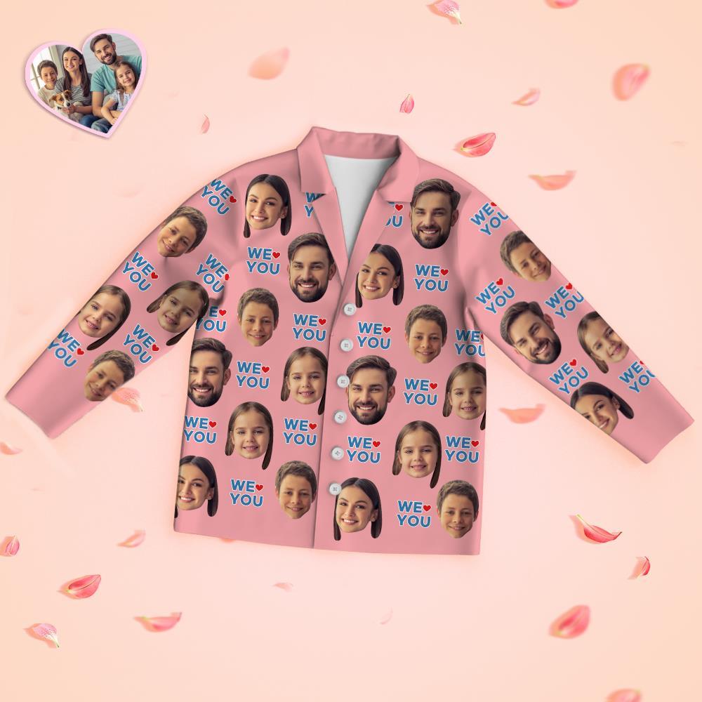 Custom Face Long Sleeve Pajamas Sleepwear Set - We Love You - MyFaceBoxer