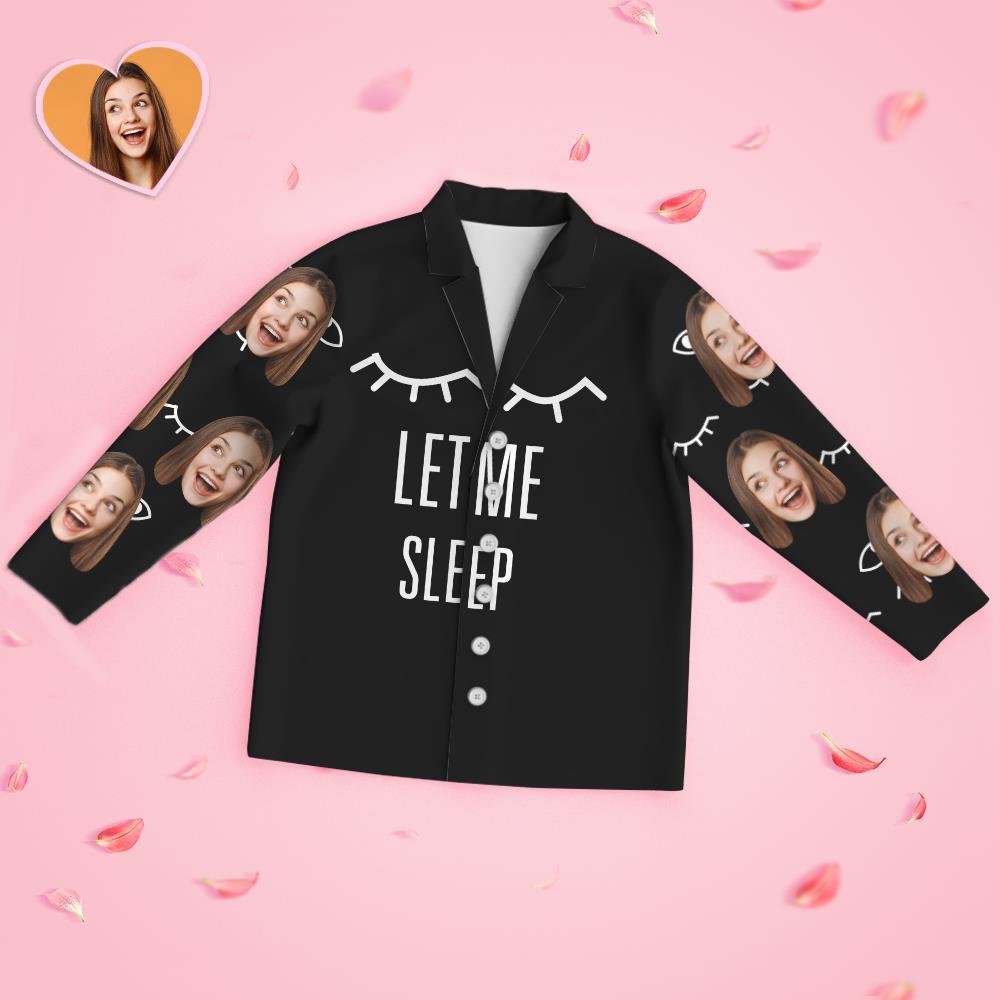 Custom Face Long Sleeve Pajamas Sleepwear Set - LET ME SLEEP - MyFaceBoxer