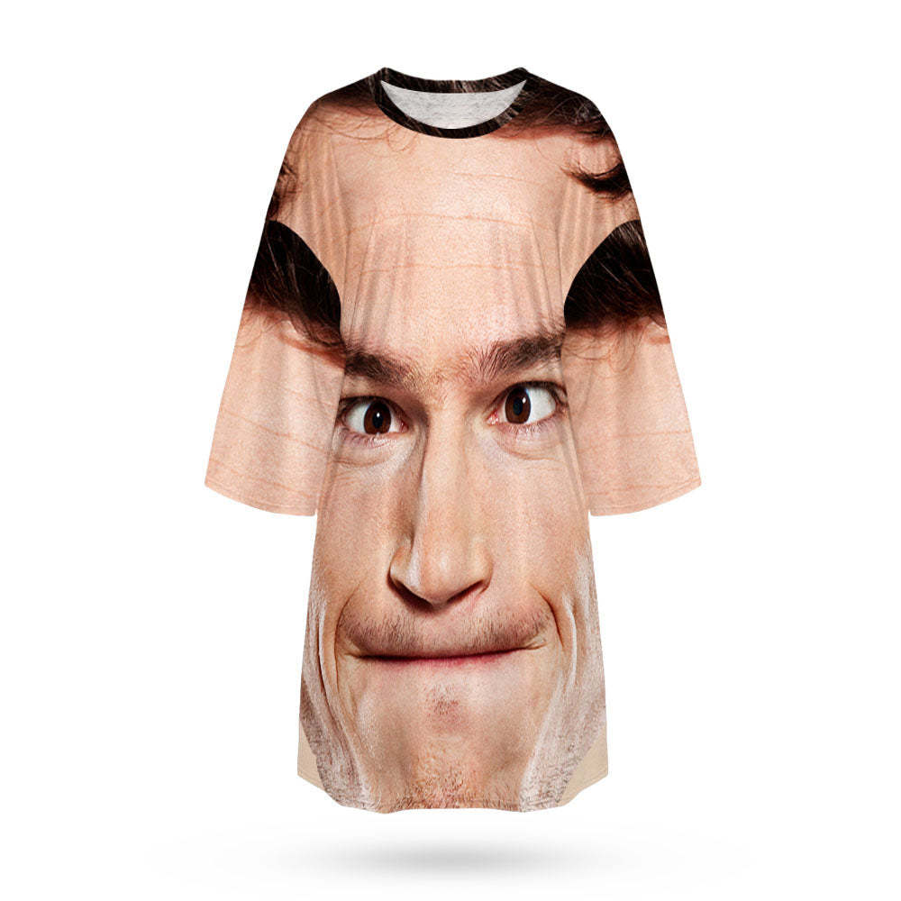 Custom Photo Face Nightdress Creative Spoof Man Face Funny Gifts - MyFaceBoxer