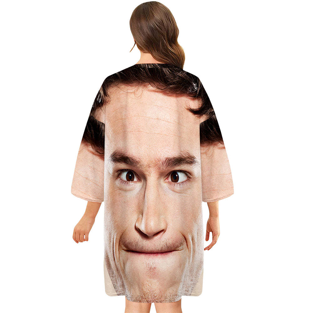 Custom Photo Face Nightdress Creative Spoof Man Face Funny Gifts - MyFaceBoxer