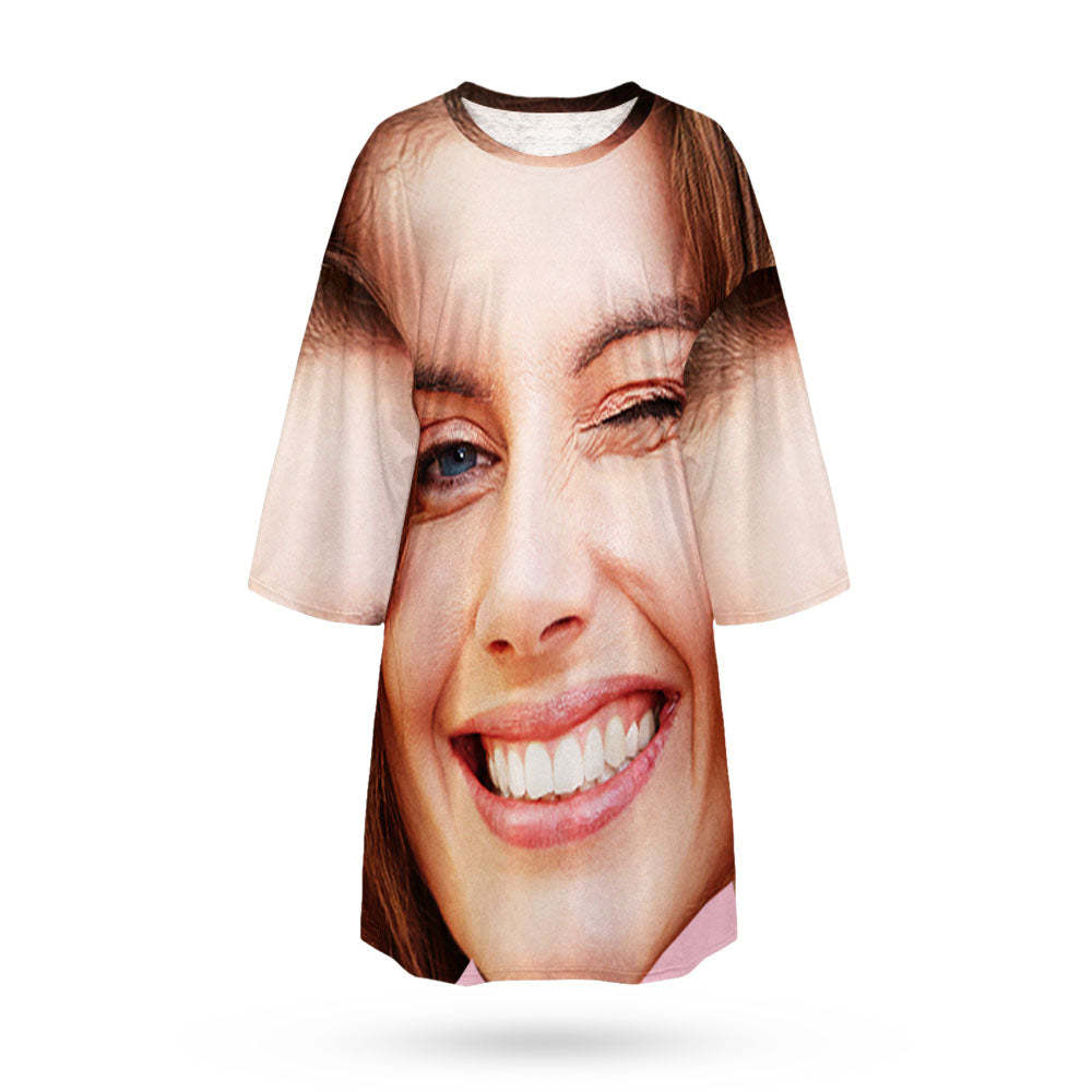 Custom Photo Face Nightdress Creative Spoof Woman Face Funny Gifts - MyFaceBoxer