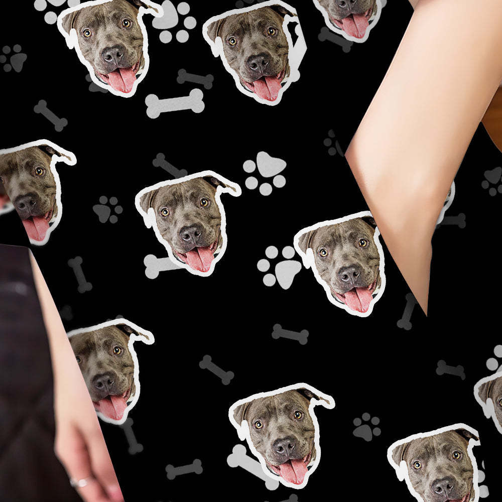 Custom Dog Face Nightdress Personalized Photo Women's Oversized Colorful Nightshirt Bone Gifts For Women - MyFaceBoxer