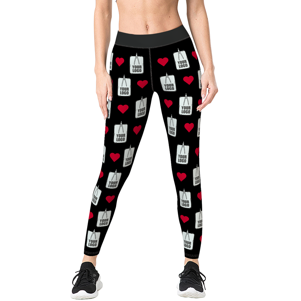 Custom Heart Leggings With Your LOGO Personalized Gift - MyFaceBoxer
