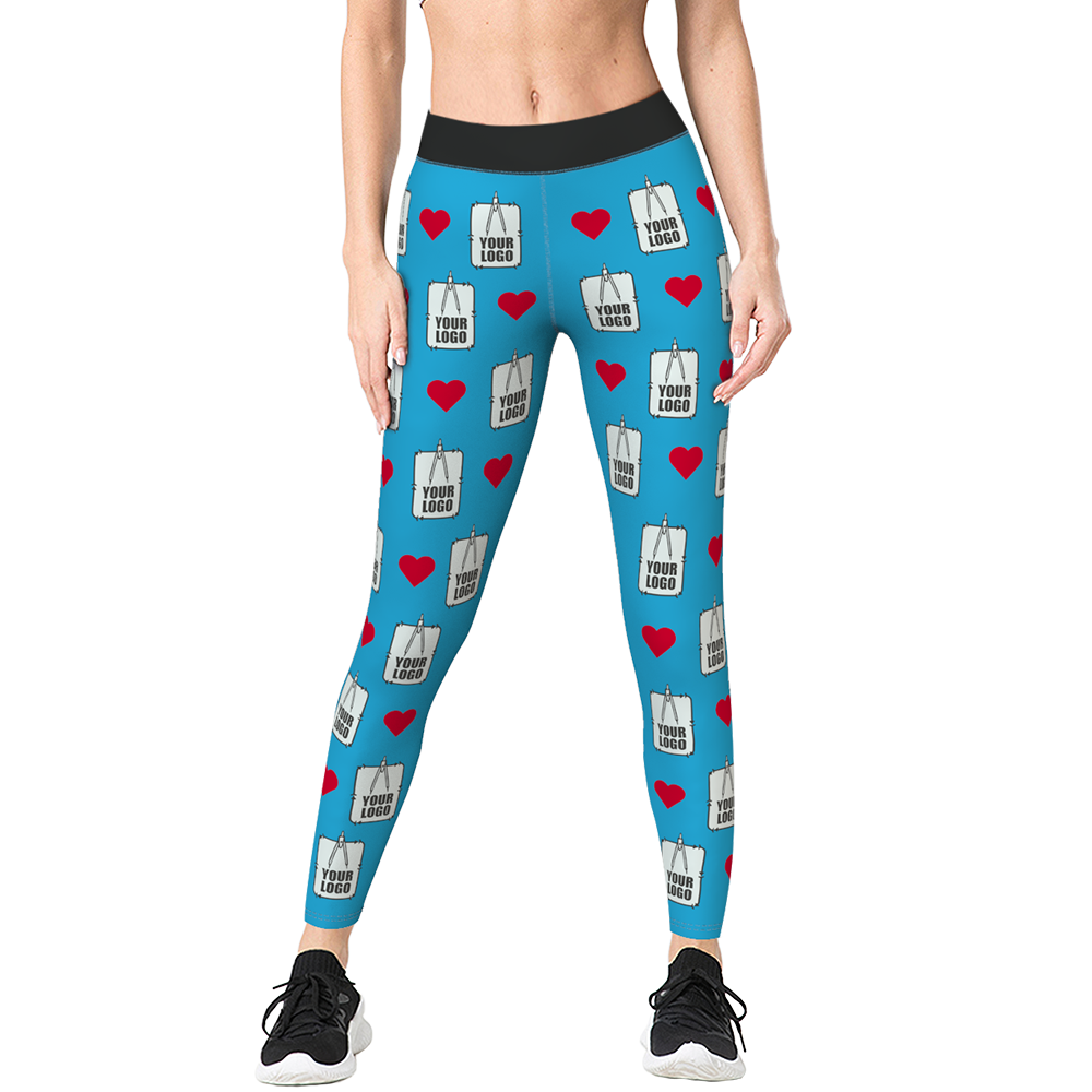 Custom Heart Leggings With Your LOGO Personalized Gift - MyFaceBoxer