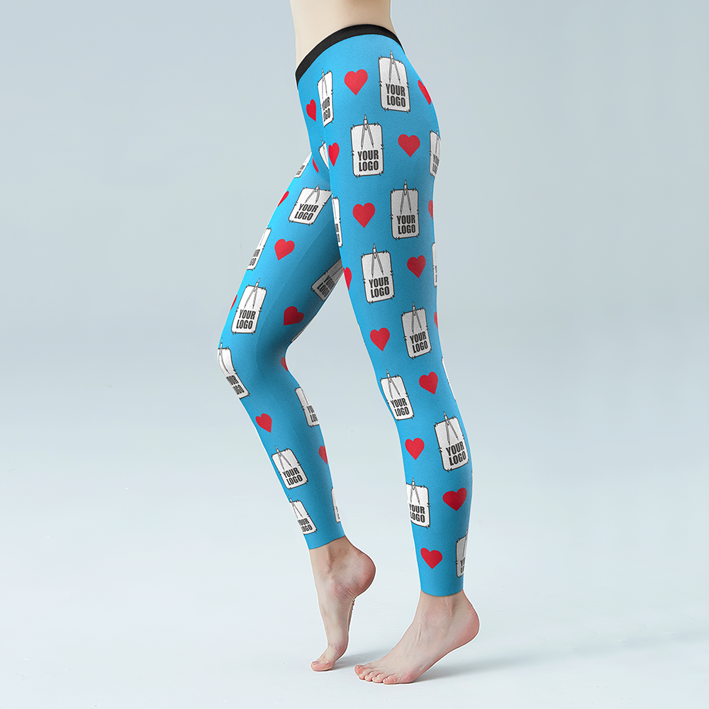 Custom Heart Leggings With Your LOGO Personalized Gift - MyFaceBoxer