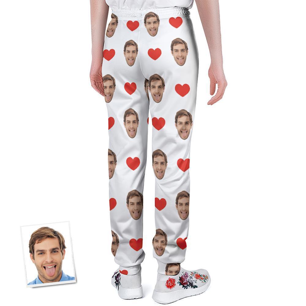 Custom Sweatpants Unisex Joggers with Face Heart Pattern - MyFaceBoxer