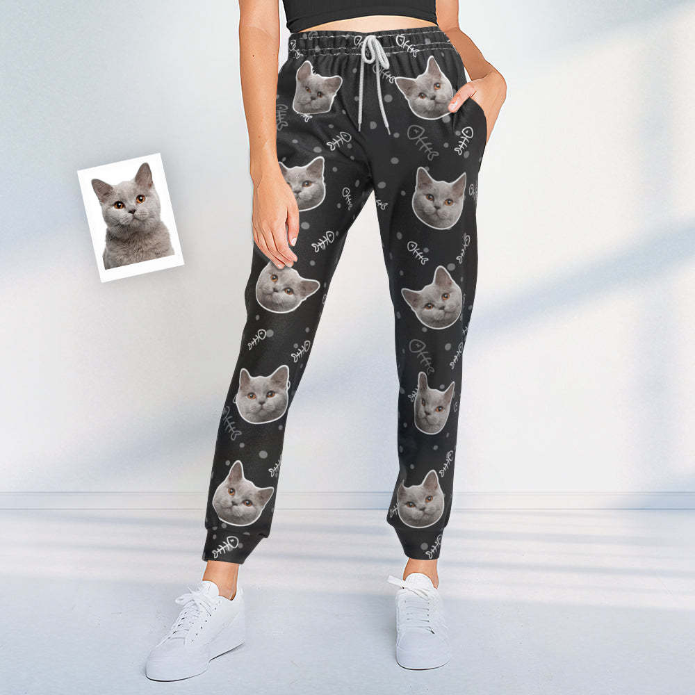 Custom Cat Face Sweatpants Unisex Joggers Gift For Pet Lovers - MyFaceBoxer