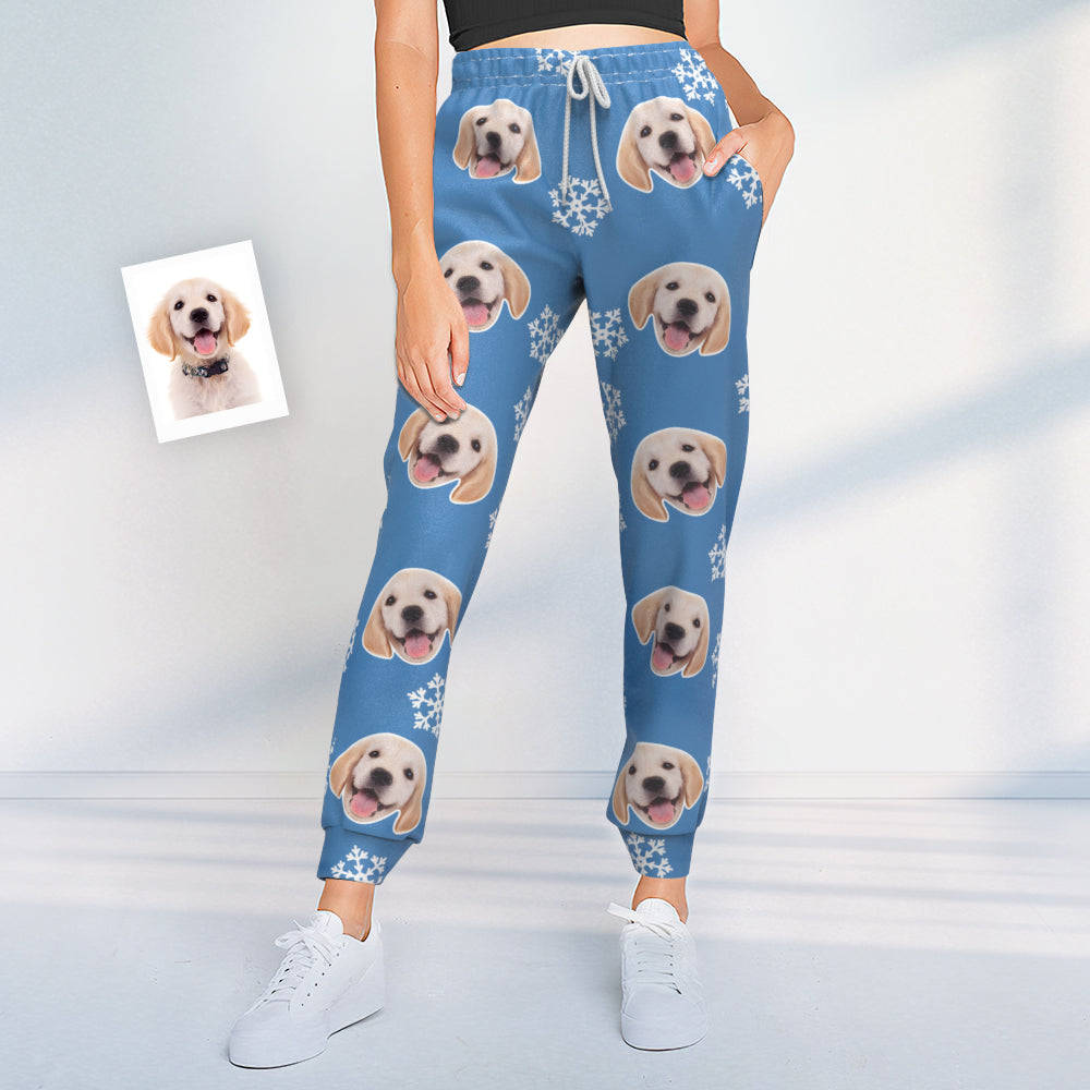 Custom Dog Face Christmas Sweatpants Unisex Joggers - MyFaceBoxer