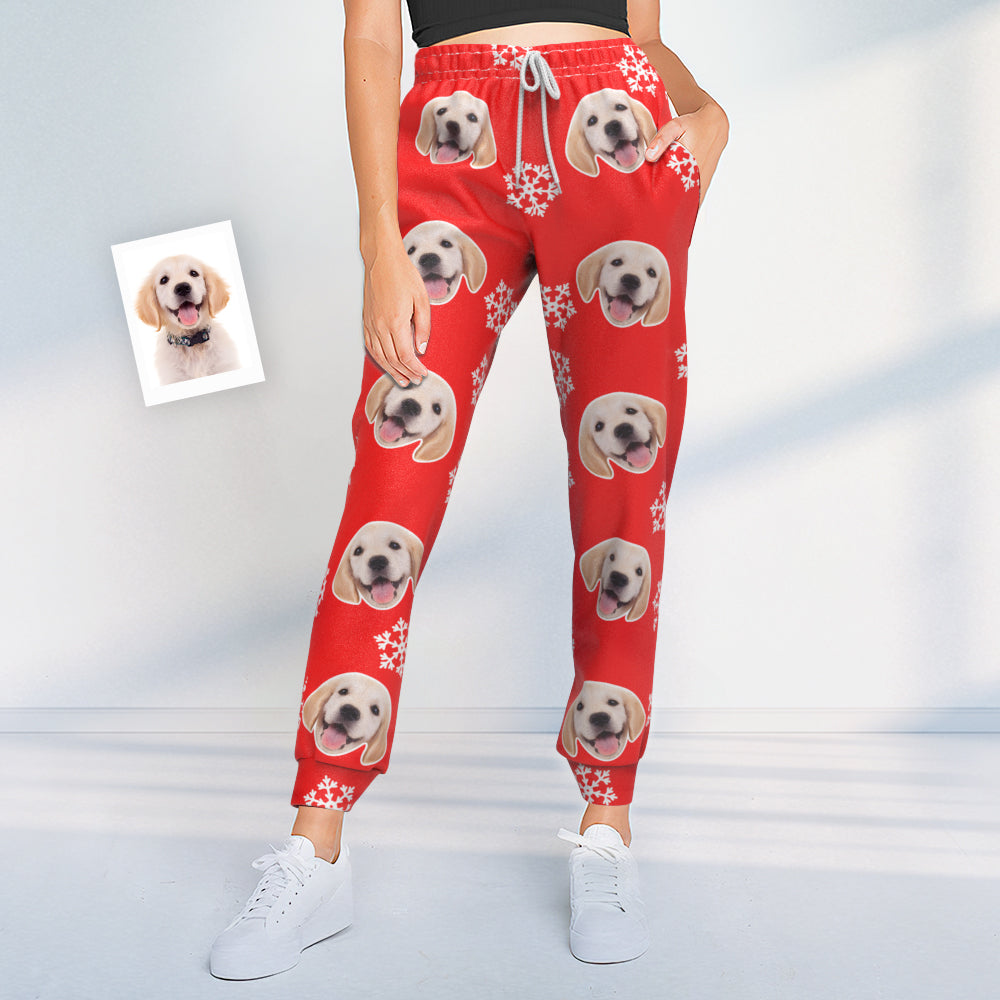 Custom Dog Face Christmas Sweatpants Unisex Joggers - MyFaceBoxer