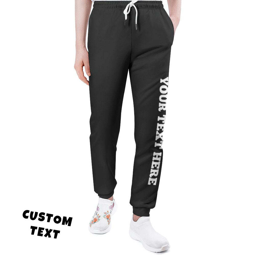 Custom Sweatpants with Text on the Side Unisex Joggers Personalized Unisex Sport Gift - MyFaceBoxer